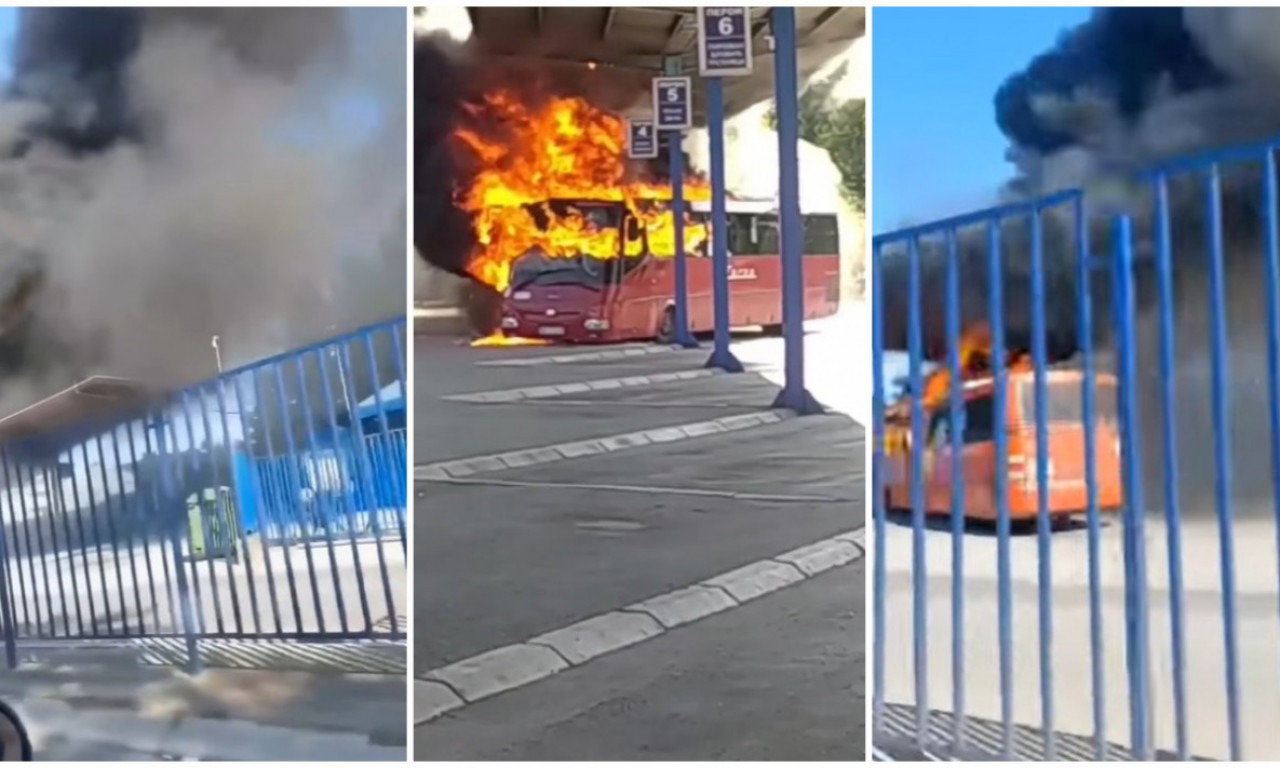 Zapalio se "LASTIN" autobus: Veliki POŽAR na stanici u Obrenovcu