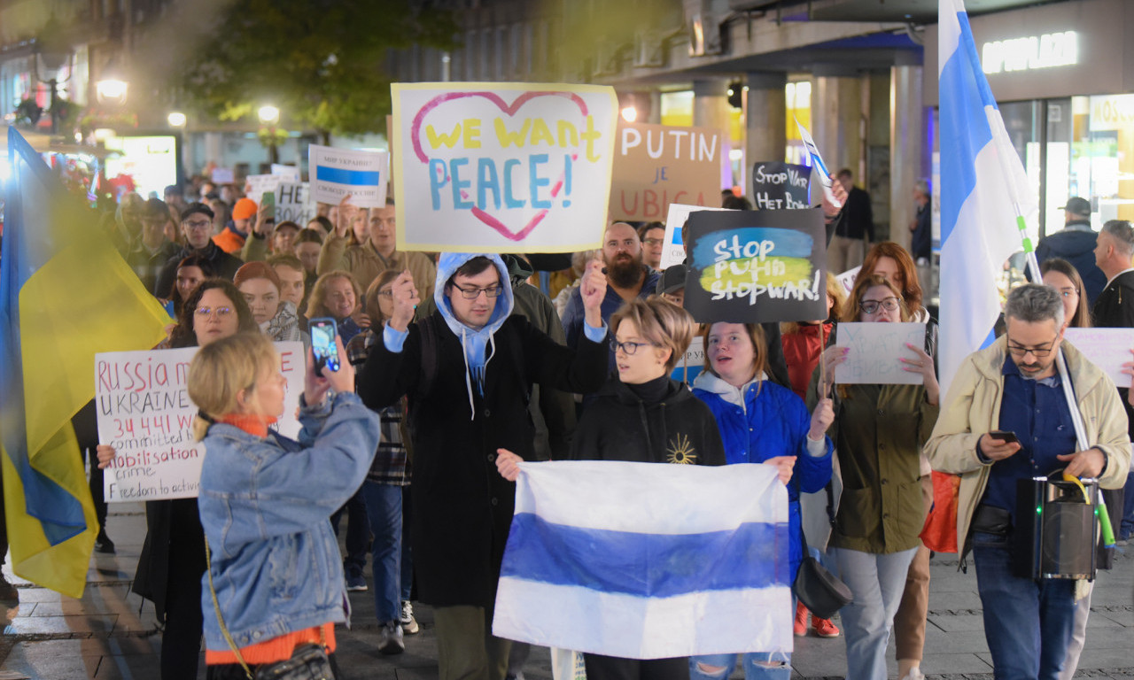 Ukrajini mir... Sloboda Rusiji: I u Beogradu održan protest protiv RATA i MOBILIZACIJE