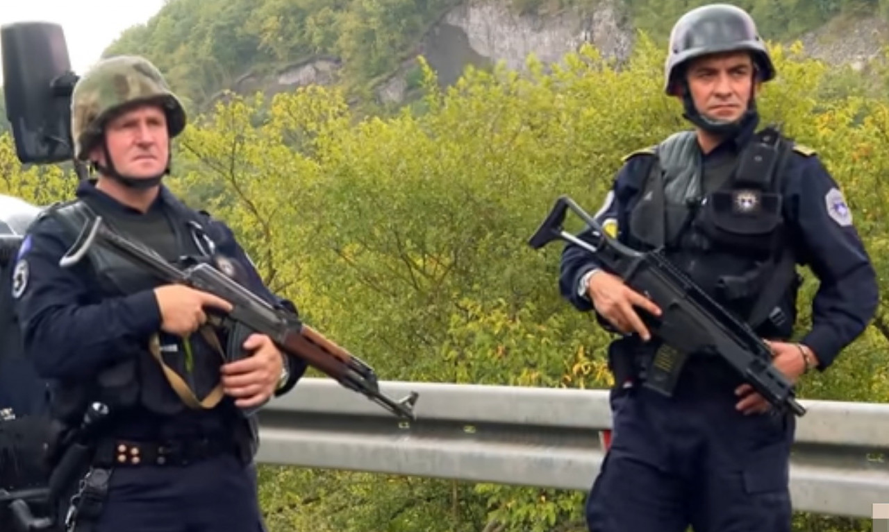 Sa PUŠKAMA "patroliraju" bez POVODA:  Priština sprovela ''kontrolu'' na Gazivodama sa NAORUŽANIM POLICAJCIMA