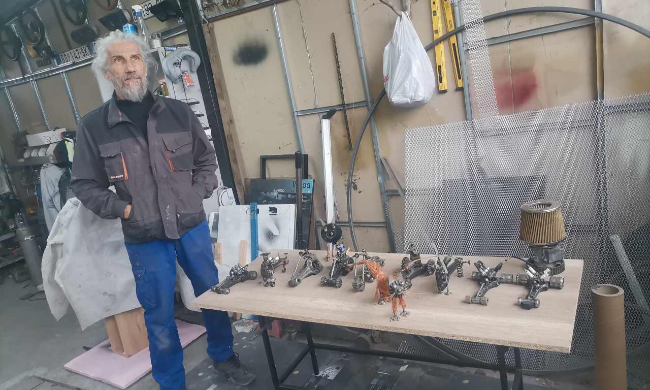 ŠTA ZAMISLI, TO NAPRAVI: Stanislav iz Bariča od KARBURATORA i MENJAČA stvara prava - UMETNIČKA DELA