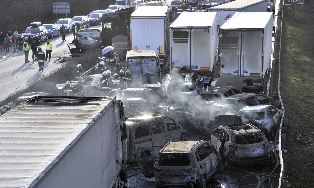 LANČANI sudar kod Budimpešte: 37 automobila i pet KAMIONA naleteli jedni na druge, više osoba ŽIVOTNO ugroženo