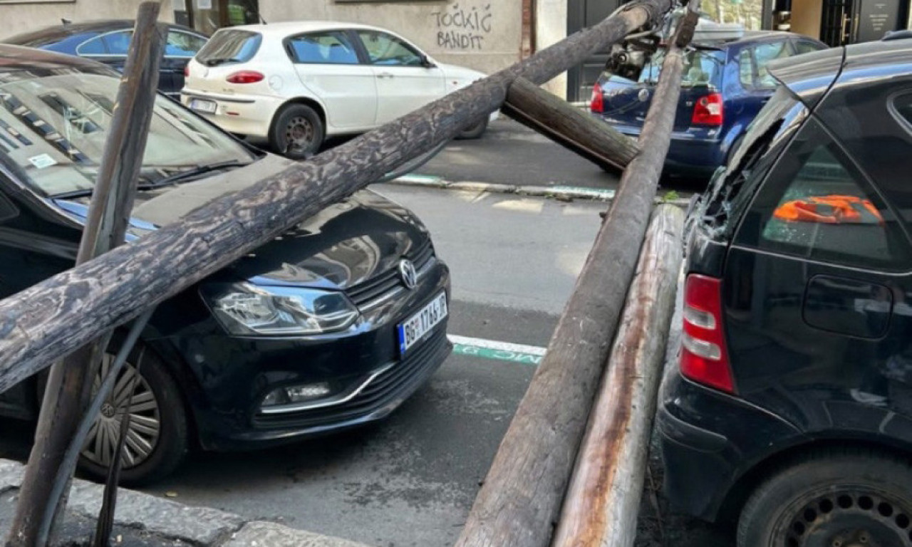 Bandera na VRAČARU pala na nekoliko AUTOMOBILA
