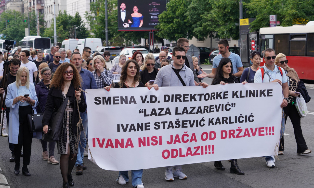 Protest zaposlenih u KLINICI "LAZA LAZAREVIĆ": Traže SMENU DIREKTORKE, primljeni su na razgovor u Vladu