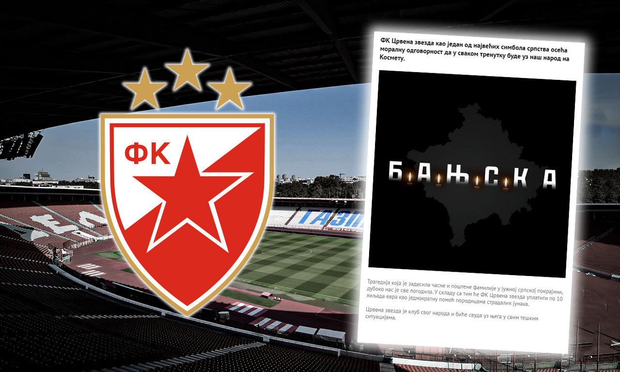 Fudbalski klub CRVENA ZVEZDA uplatio POMOĆ PORODICAMA ŽRTAVA u Banjskoj