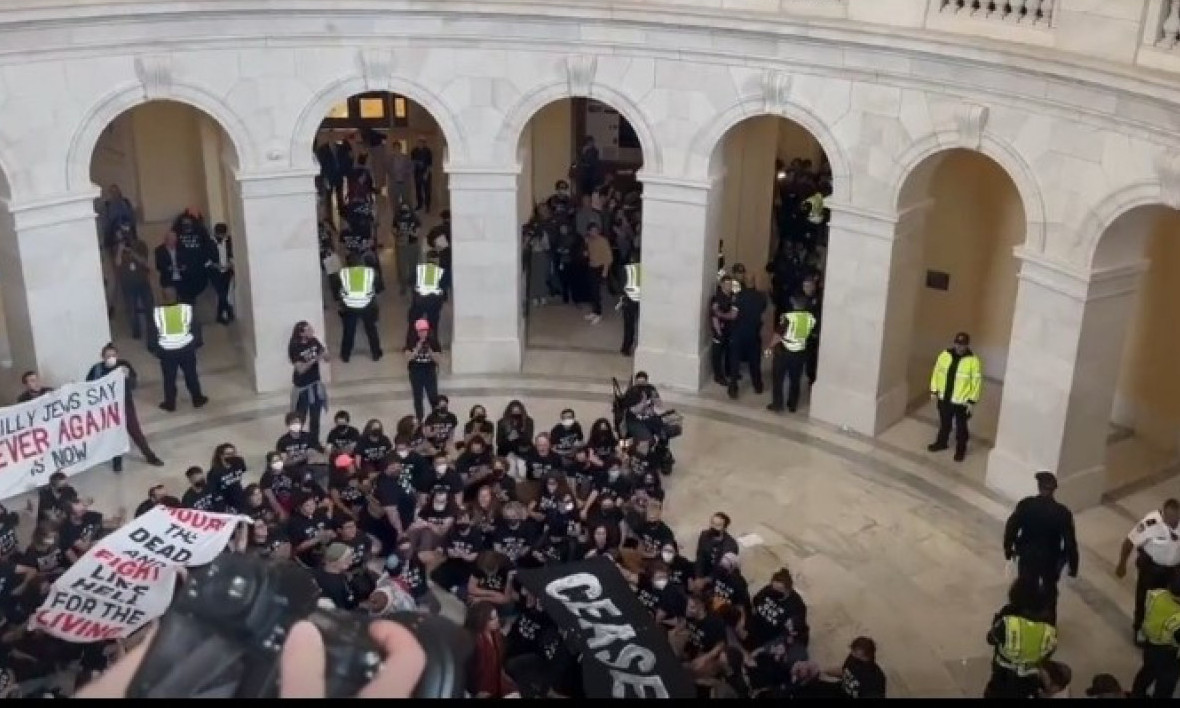 DEMONSTRANTI UPALI U KONGRES: Okupljeni traže hitan prekid SUKOBA u Gazi