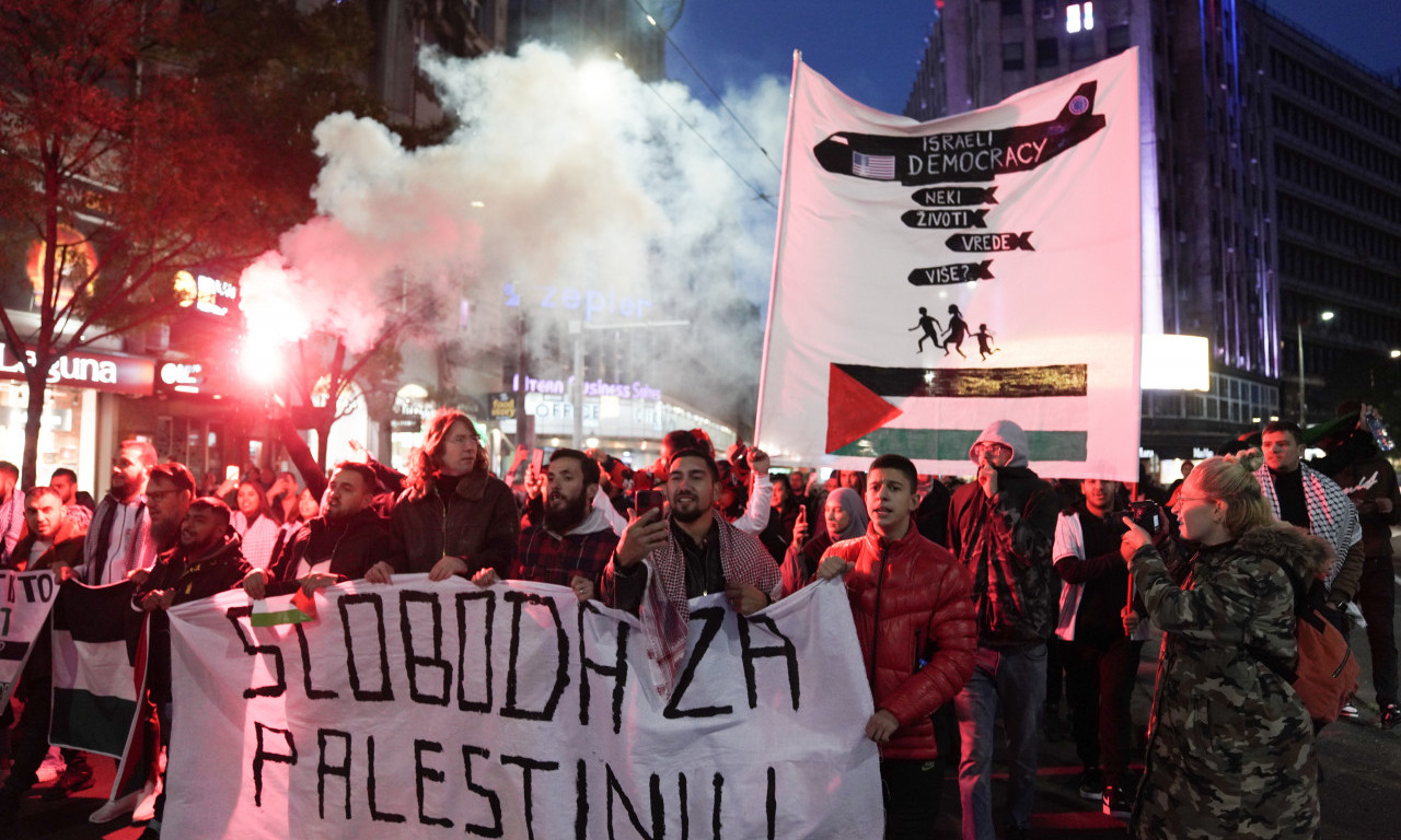 Podrška narodu Palestine na Trgu Republike: Stotine ljudi na PROTESTU u Beogradu