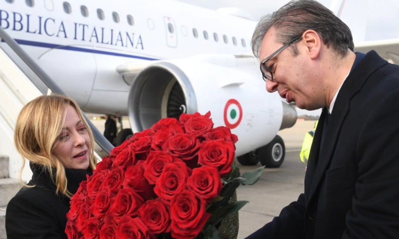 NAJVEĆE DRŽAVNE POČASTI ZA MELONI! Predsednik Srbije dočekao italijansku premijerku