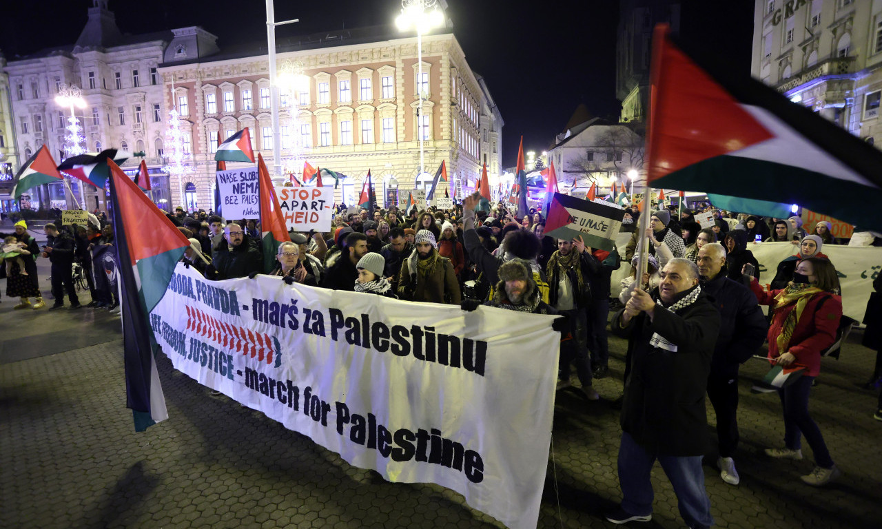 Marš podrške Palestincima u Zagrebu: Traži se trajni i bezuslovni PREKID VATRE u Pojasu Gaze