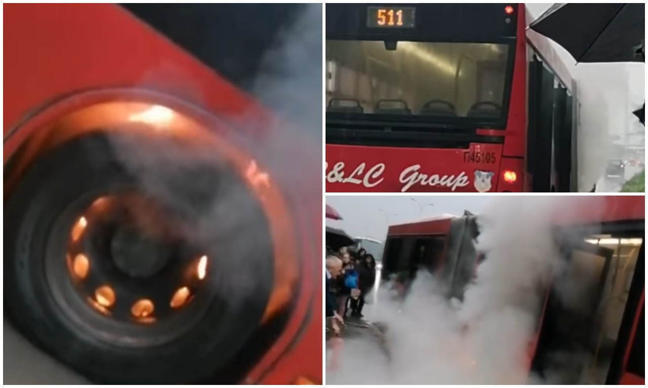 Gori autobus 511: Gusti dim kulja, putnici izašli na Obrenovačkom putu