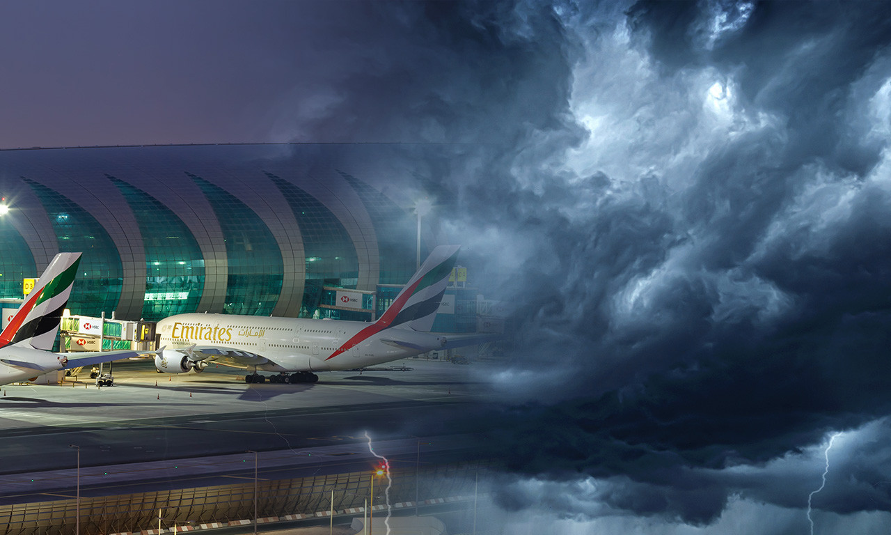 ZATVOREN AERODROM U DUBAIJU! Jaka oluja PRAVI HAOS, otkazano 45 LETOVA!