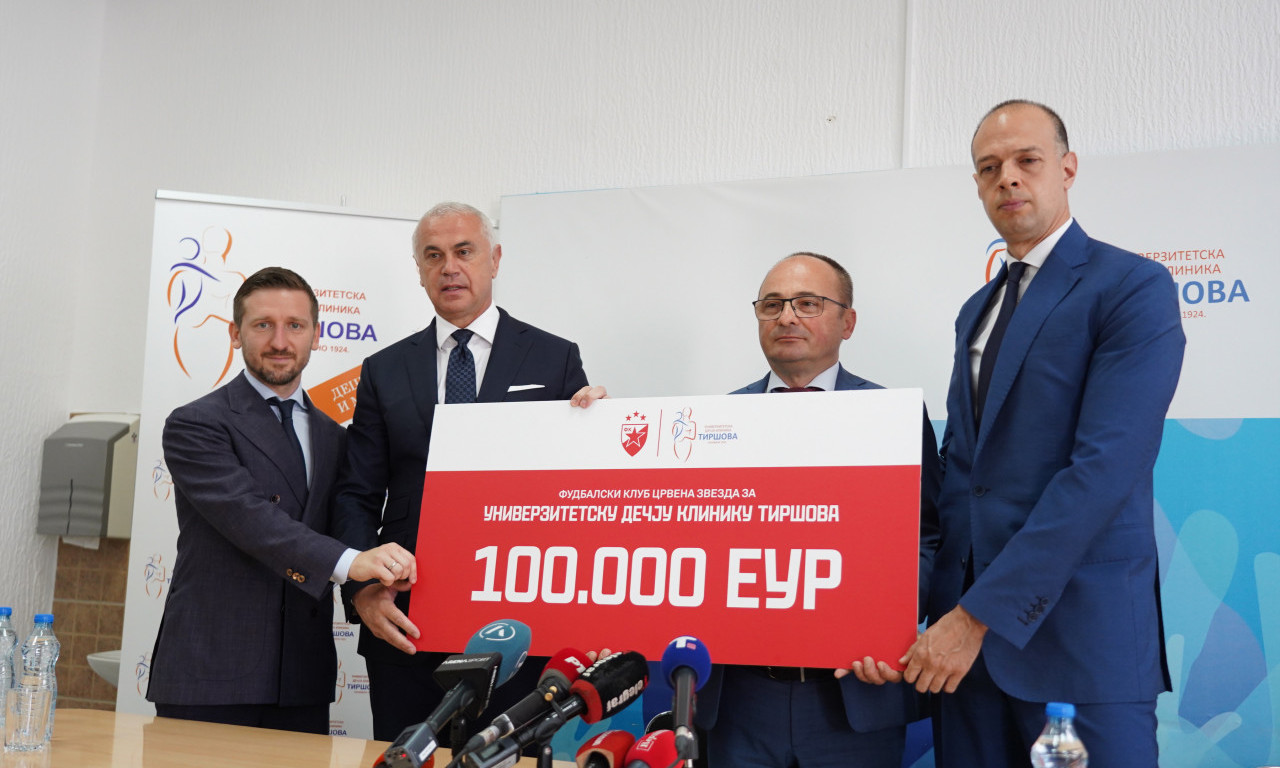 DIVAN GEST ZVEZDE! Fudbalski klub donirao 100.000 evra dečijoj klinici u Tiršovoj