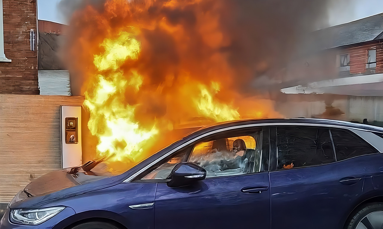 IZGOREO AUTOMOBIL U BEOGRADU Prolaznici pokušali da ga ugase, ali od njega ostao samo pepeo