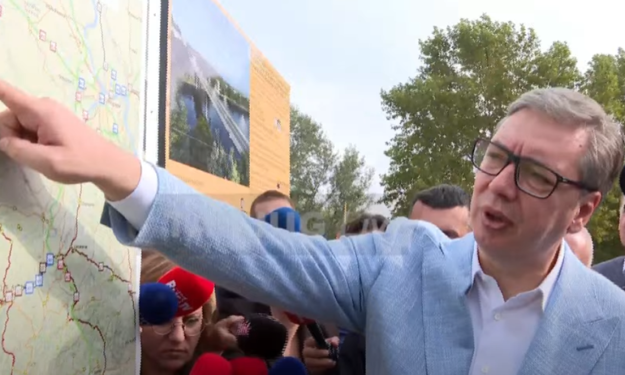 VUČIĆ 3. DAN u Podrinju: Predsednik obilazi RADOVE NA MOSTU KOD KARAKAJA