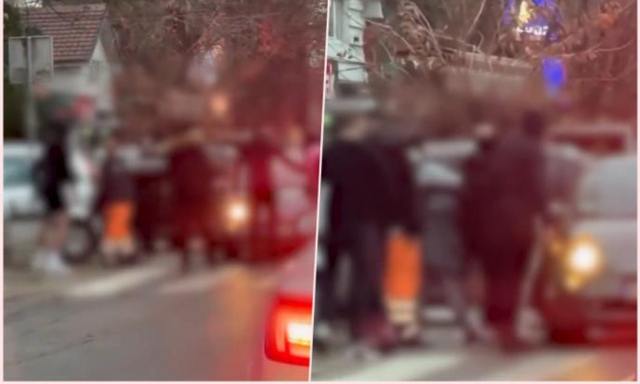 OPŠTA MAKLJAŽA NASRED RASKRSNICE U ZEMUNU: Žena šutnula muškarca, on uzvratio, a onda se nije znalo ko koga bije!