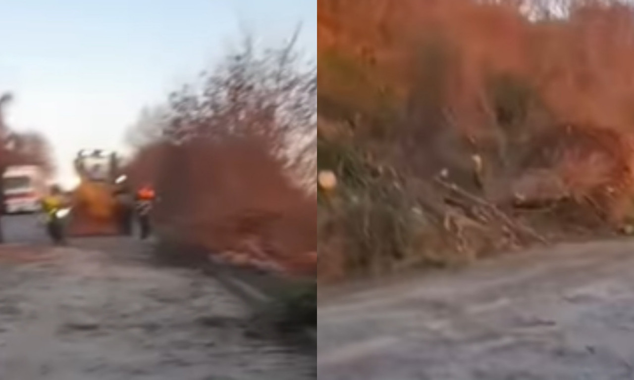 ZEMLJA SE OTVORILA KOD NOVOG SADA Aktiviralo se klizište i paralisalo saobraćaj - prizor ledi krv u žilama (VIDEO)