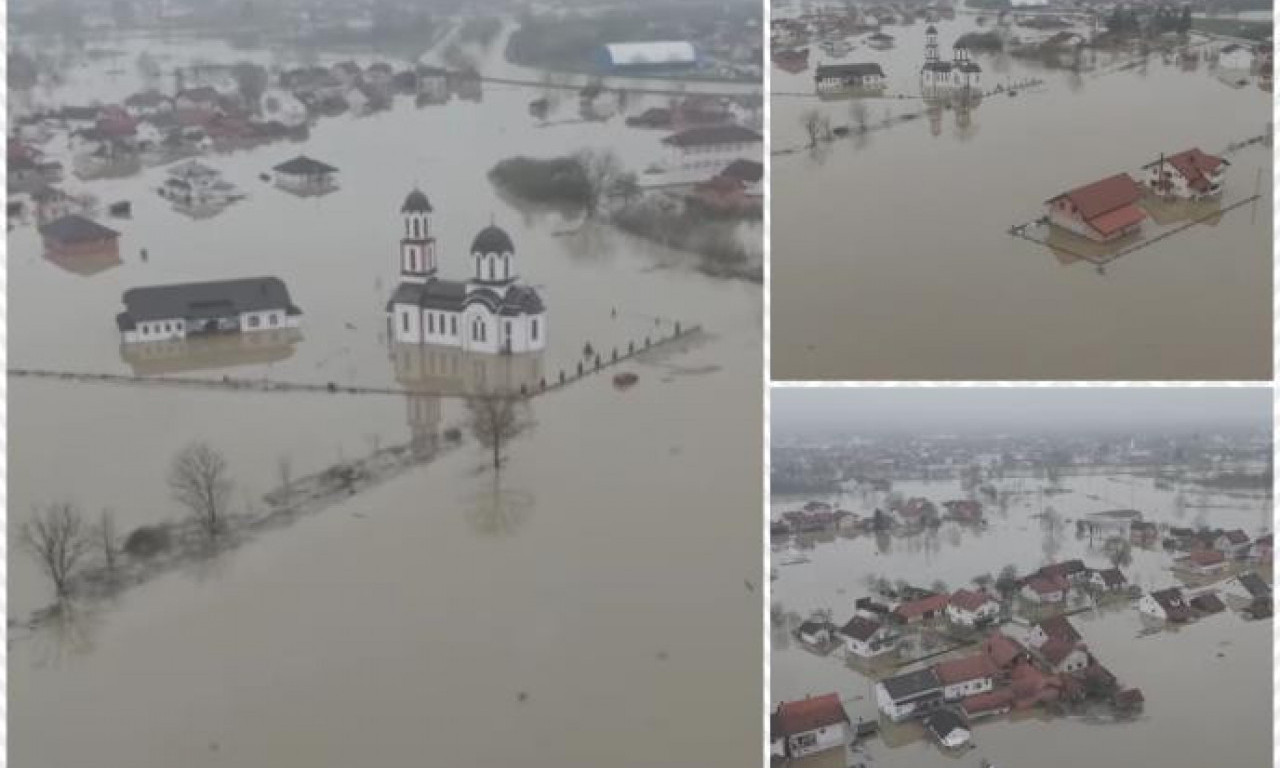 STRAŠAN PRIZOR IZ PRIJEDORA: Crkva potopljena, ljudi se čamcima spasavaju od bujice (FOTO)