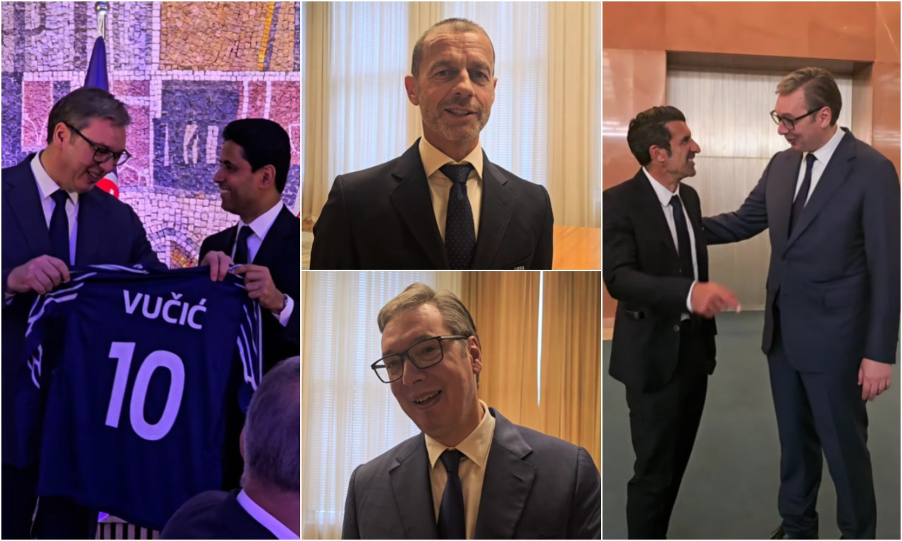 VUČIĆ DOBIO SPECIJALAN POKLON OD VLASNIKA PSŽ-A Imao još jednog specijalnog gosta: "Predsedniče, ko je čovek pored Vas?"