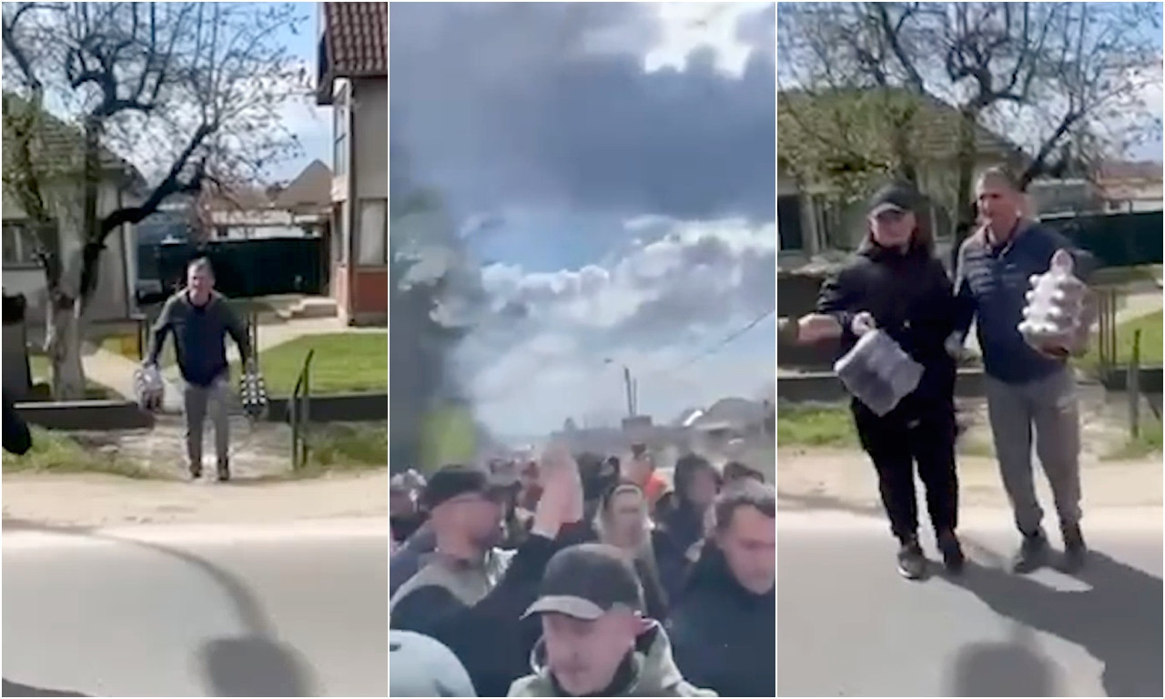 NAROD HRLI IZ KUĆA DA POZDRAVI SRBE SA KiM Ovacije bruje dok pešače ka Beogradu! Ovaj čovek oduševio sve (VIDEO)