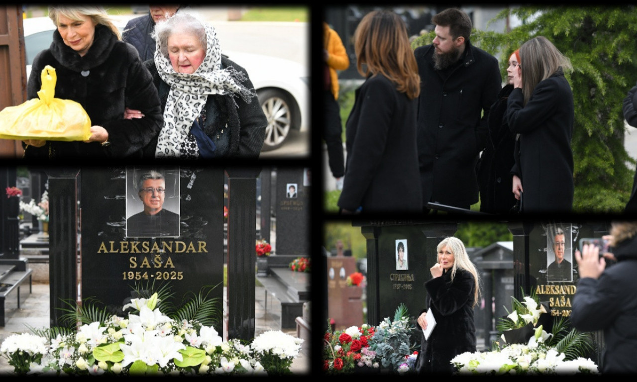 OBELEŽENO 40 DANA OD SMRTI SAŠE POPOVIĆA Suzana i deca jecali pored spomenika, opelo služila tri sveštenika (FOTO+VIDEO)