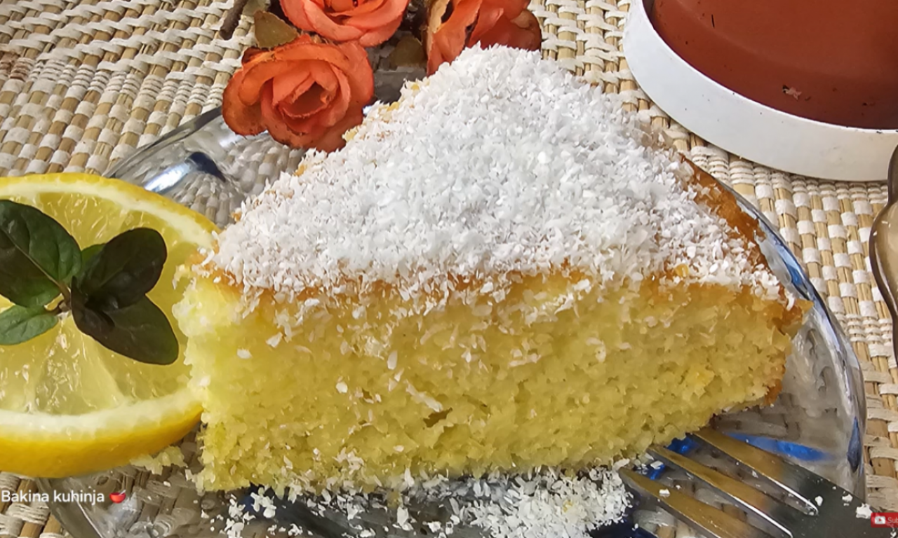 SOČNI KOLAČ SA GRIZOM, KOKOSOM I OSVEŽAVAJUĆOM AROMOM LIMUNA