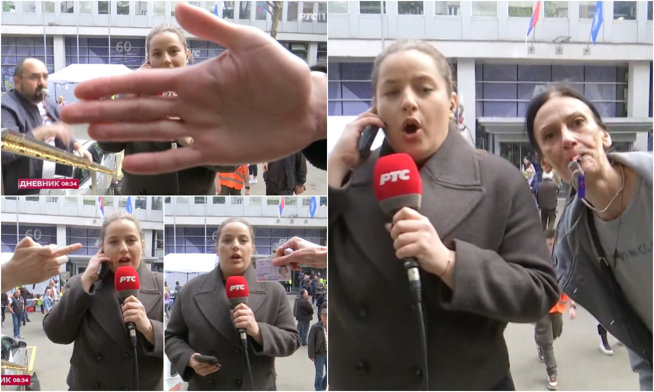 POGLEDAJTE ŠTA SU OKUPLJENI U TAKOVSKOJ URADILI REPORTERKI RTS Sve se desilo u programu uživo (FOTO)