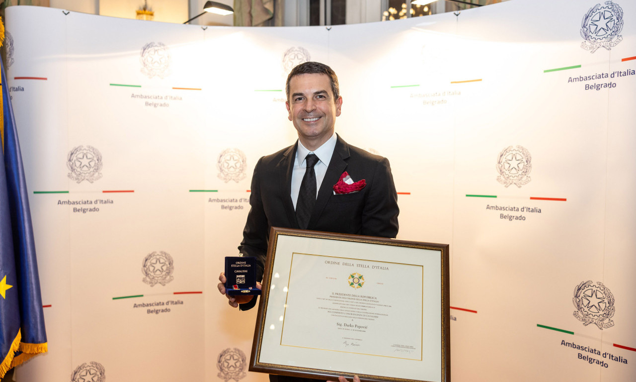 VELIKO PRIZNANJE Darko Popović vitez Ordena italijanske zvezde