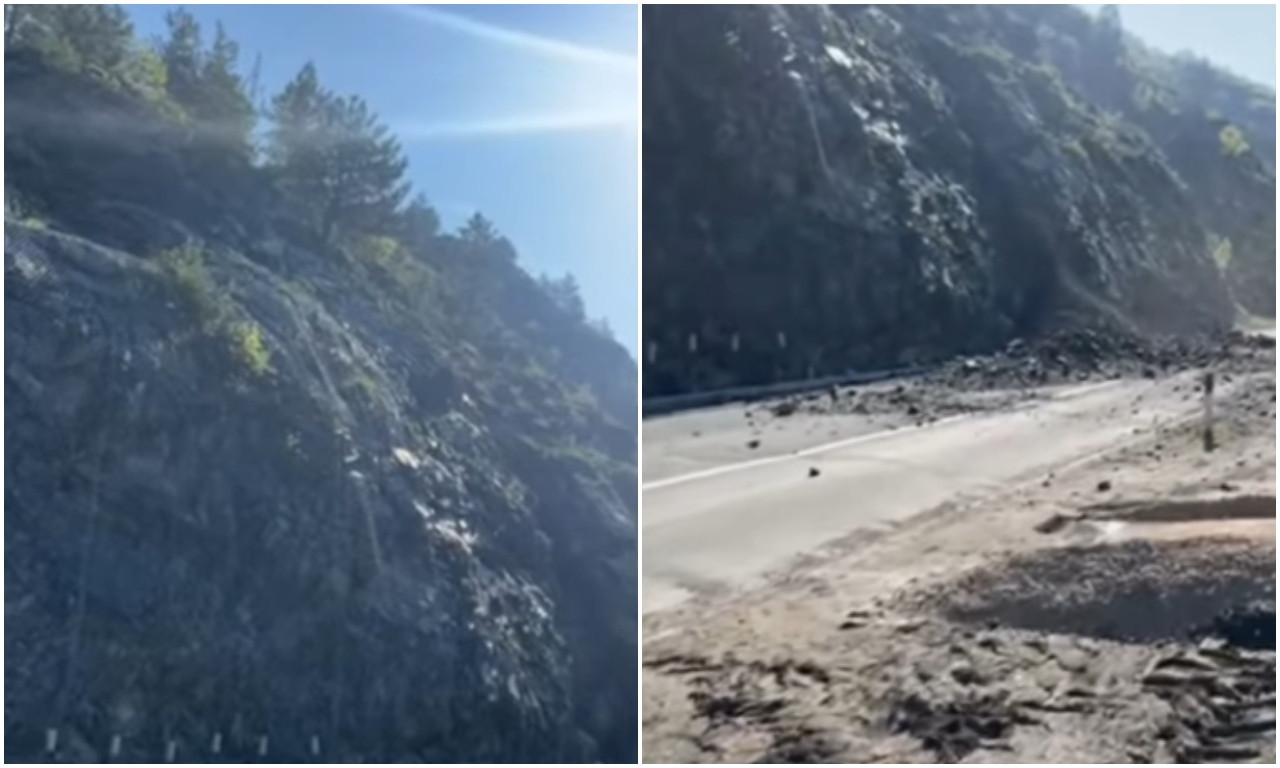 OBRUŠILE SE STENE NA PUTU ZA PRIBOJ Oprez, kamenje i dalje pada! Ako putujete, ne idite ovuda (VIDEO)