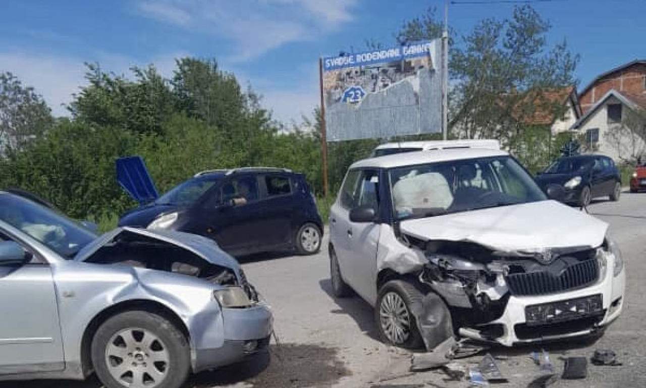 VOZILA SMRSKANA, DELOVI RASUTI PO PUTU Žestok sudar kod Čačka (FOTO)