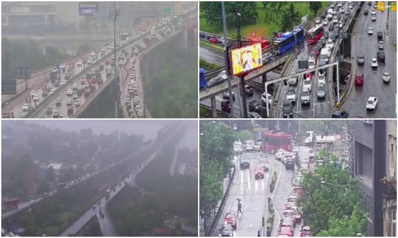 KIŠA I TOTALNI KOLAPS Evo gde su gužve danas, a ne vidi se prst pred okom zbog kiše (FOTO)