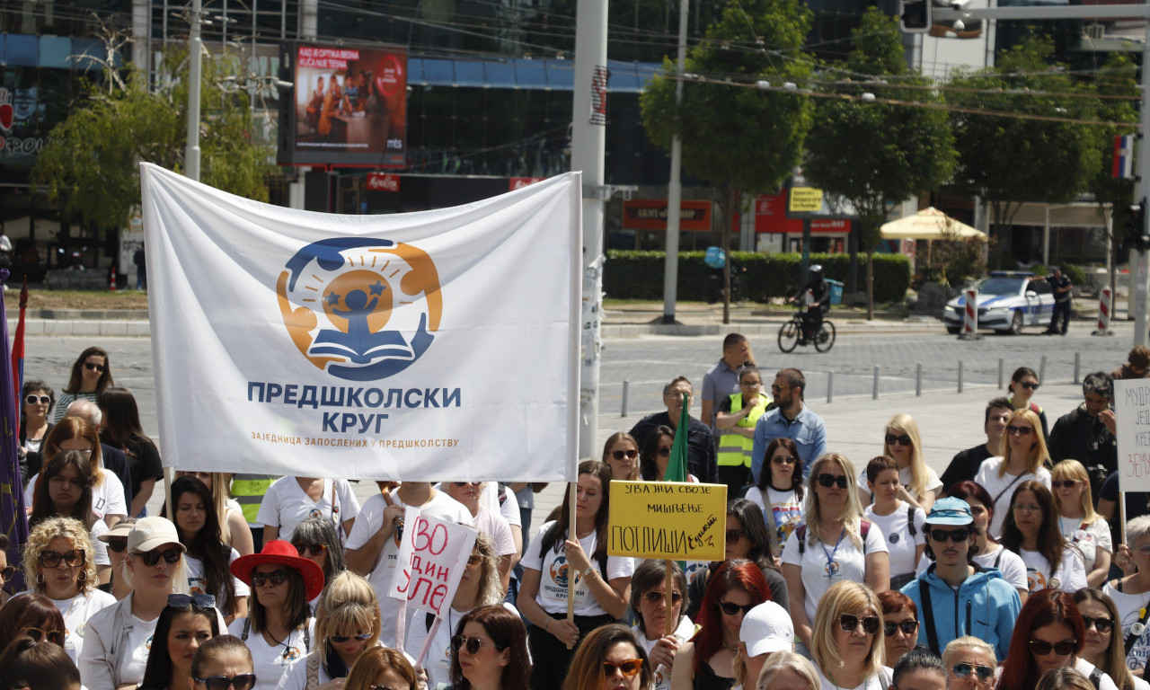 OVO SU ZAHTEVI GRUPE ZAPOSLENIH U PREDŠKOLSKIM USTANOVAMA Evo kako je protekao protest u Beogradu (VIDEO)