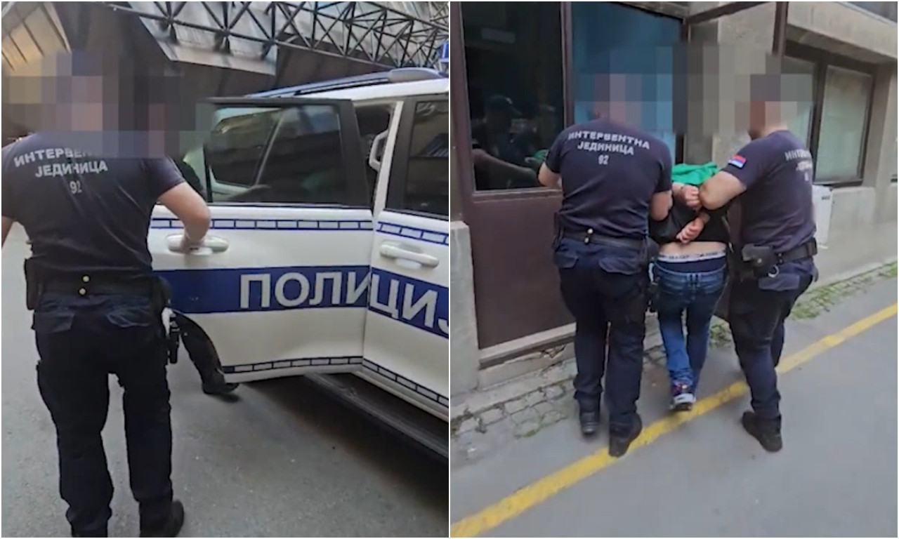 NAORUŽANI I OPASNI Ovako su uhapšeni muškarci koji su pokušali da opljačkaju kladionicu (VIDEO)