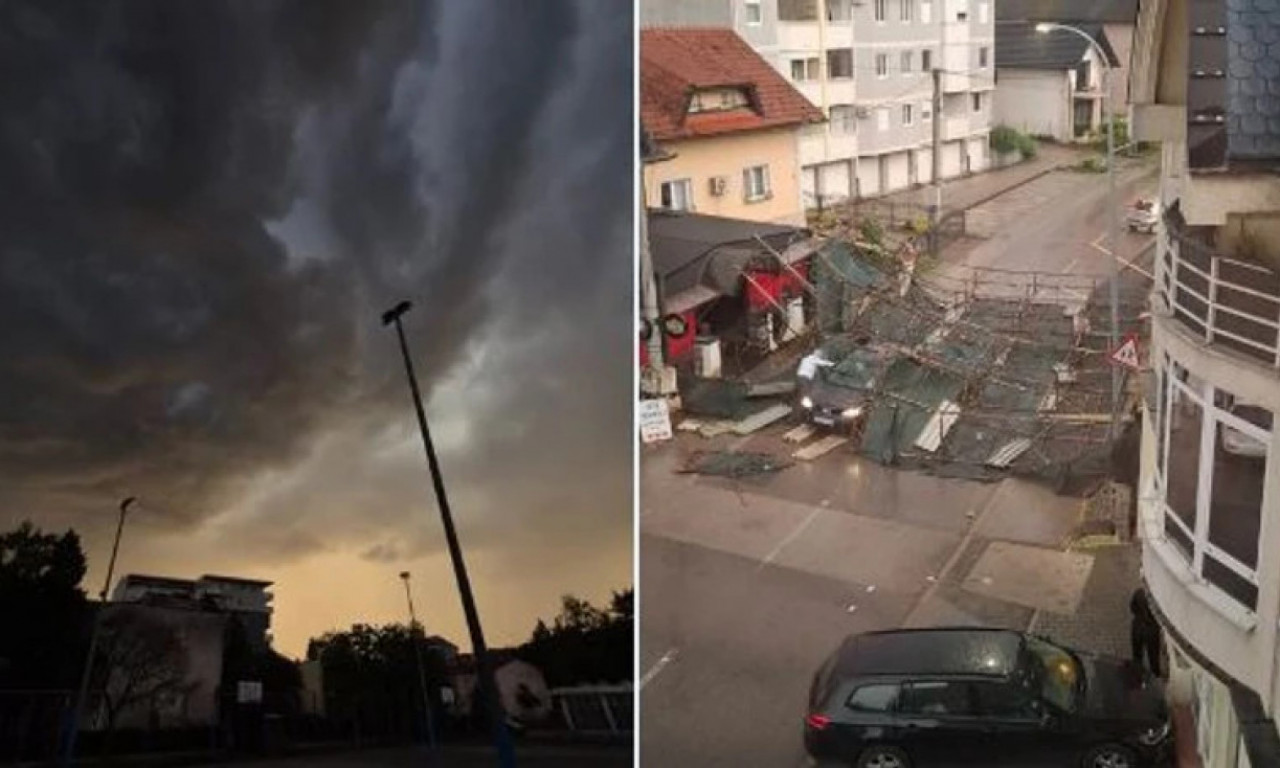 VETAR OBORIO SKELU NA AUTOMOBIL: Vatrogasci izvlačili zaglavljene ljude! (VIDEO)