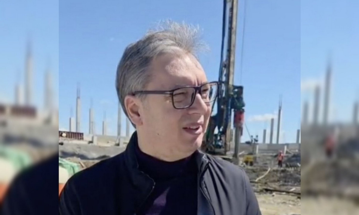 VUČIĆ NA MESTU GDE NIČE VELELEPNI NACIONALNI STADION Podižemo Srbiju još snažnije uprkos pokušajima da je unište (VIDEO)