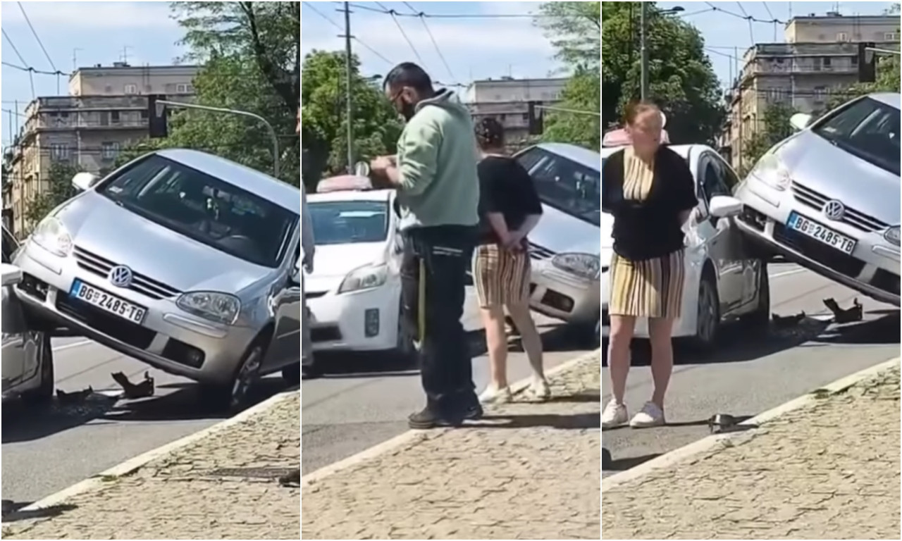 KOLIMA SE POPEO NA TAKSI Šok scena u Takovskoj! Svi dotrčali u neverici: "Tokio drift, beogradski stil" (VIDEO)