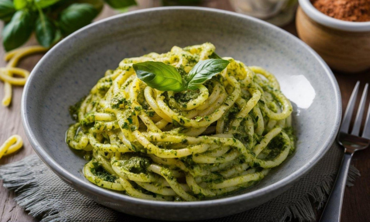 POSNA PASTA SA DOMAĆIM PESTO SOSOM Nešto drugačije a domaće, baš onako kako volite