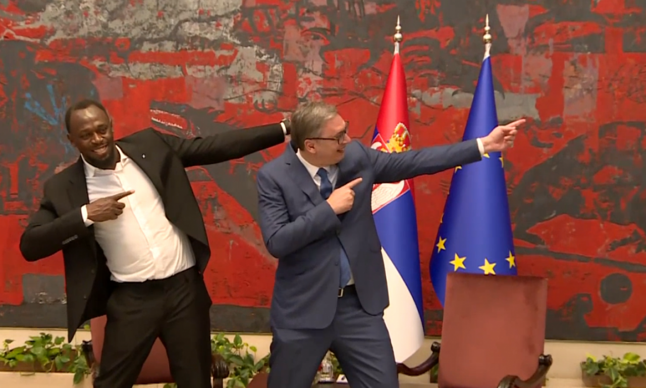 VUČIĆ SA JUSEINOM BOLTOM: Predsednik Srbije ugostio legendarnog atletičara (VIDEO)