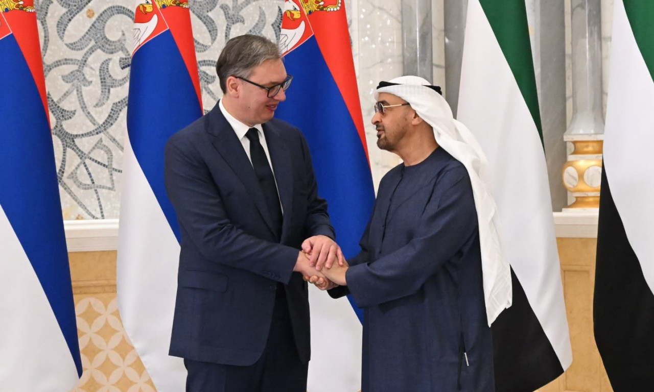 VUČIĆ ODRŽAO SASTANAK SA PREDSEDNIKOM EMIRATA: Pogledajte kako je izgledao susret dva lidera (VIDEO)