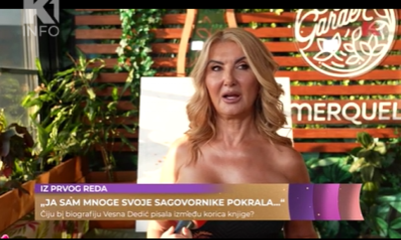 VESNA DEDIĆ PRED KAMERAMA K1 TELEVIZIJE PRIZNALA: Pokrala sam mnoge svoje sagovornike, ali i prijatelje! (VIDEO)