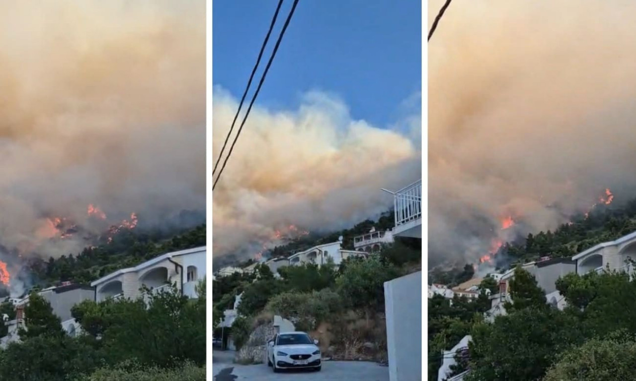 U DALMACIJI NOVI POŽAR GUTA SVE PRED SOBOM 250 vatrogasaca na terenu, kanaderi ne mogu da lete (VIDEO)