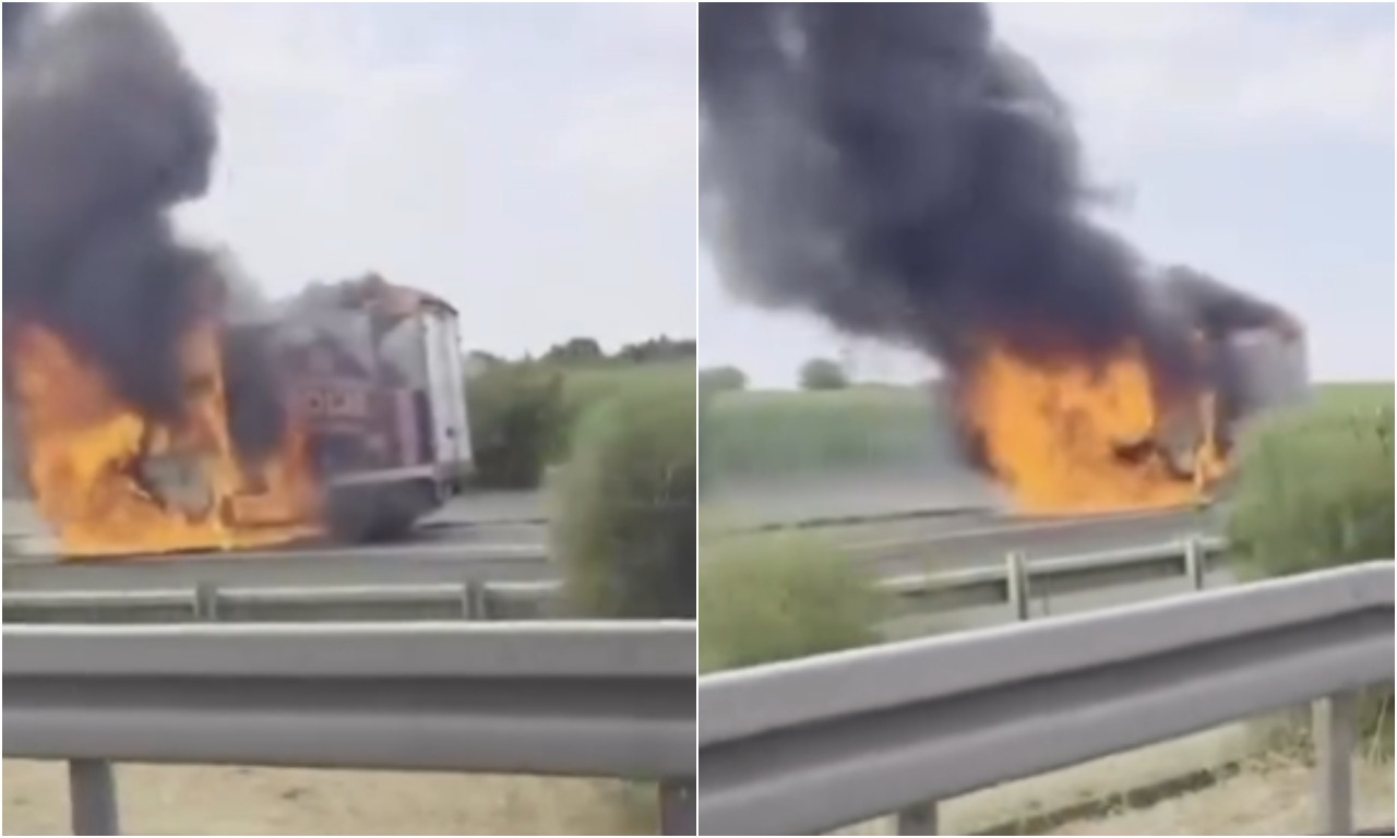 VATRA PROGUTALA KAMION U BEOGRADU Kulja gust dim, pogledajte šta se desilo (VIDEO)