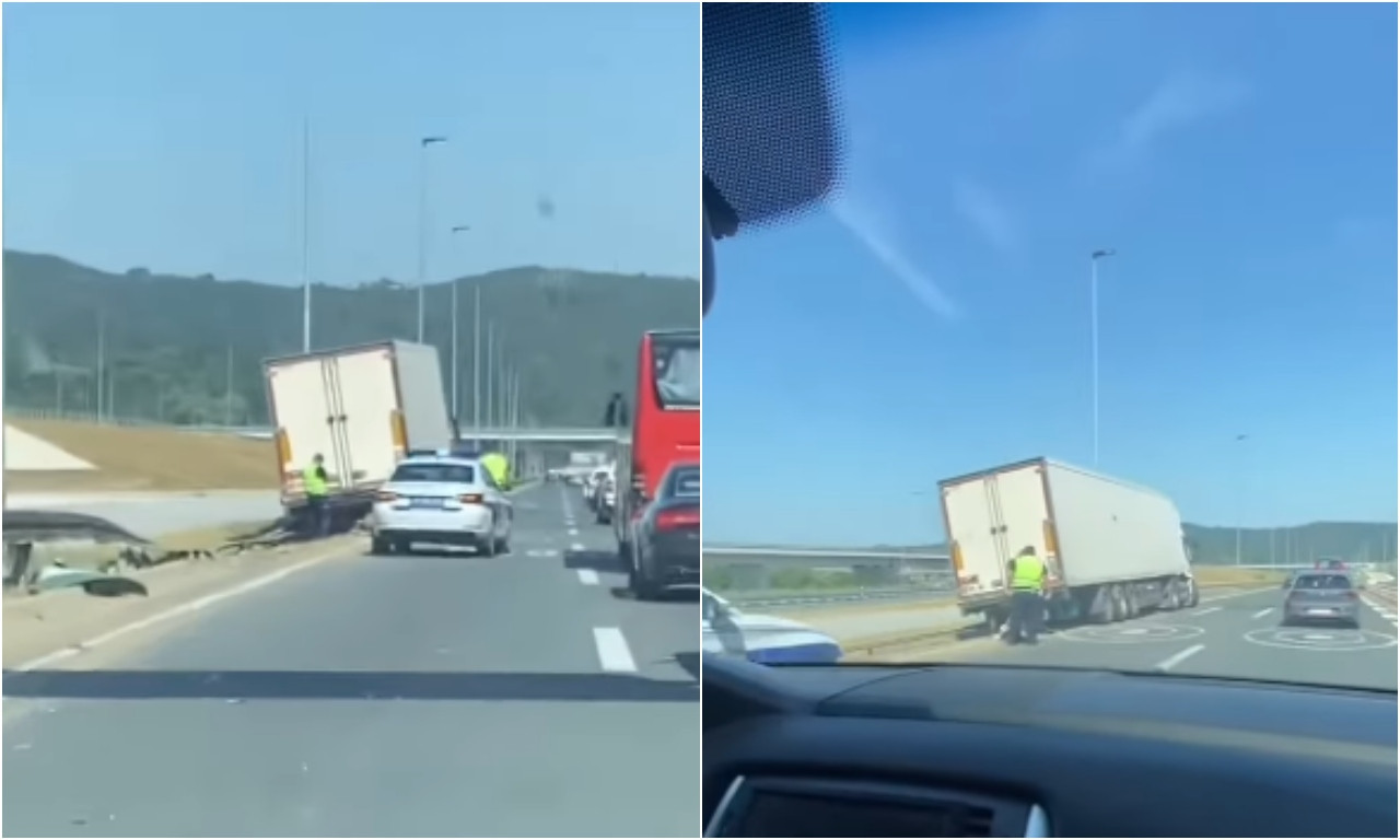 KAMION UDARIO U OGRADU! Nesreća na obilaznici kod Beograda - stvara se kolaps (VIDEO)