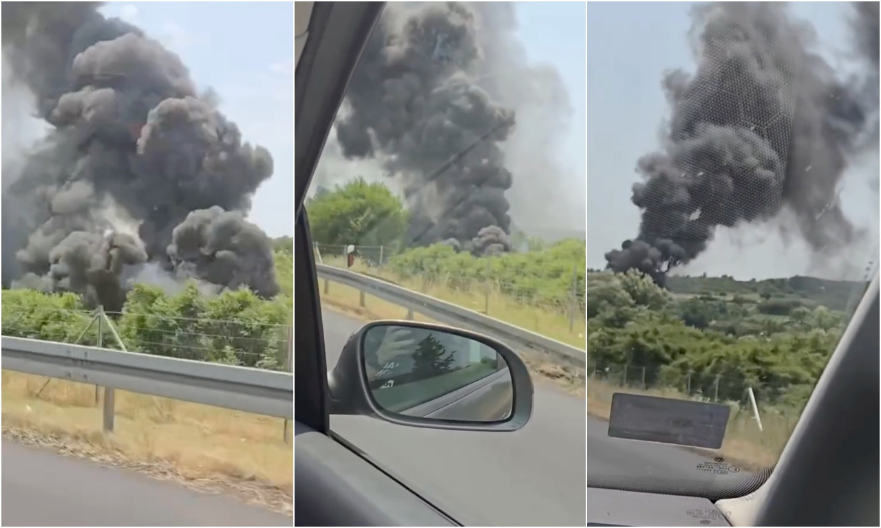 KULJA CRN I GUST DIM PORED AUTO-PUTA Građani u šoku, ne znaju šta gori (VIDEO)
