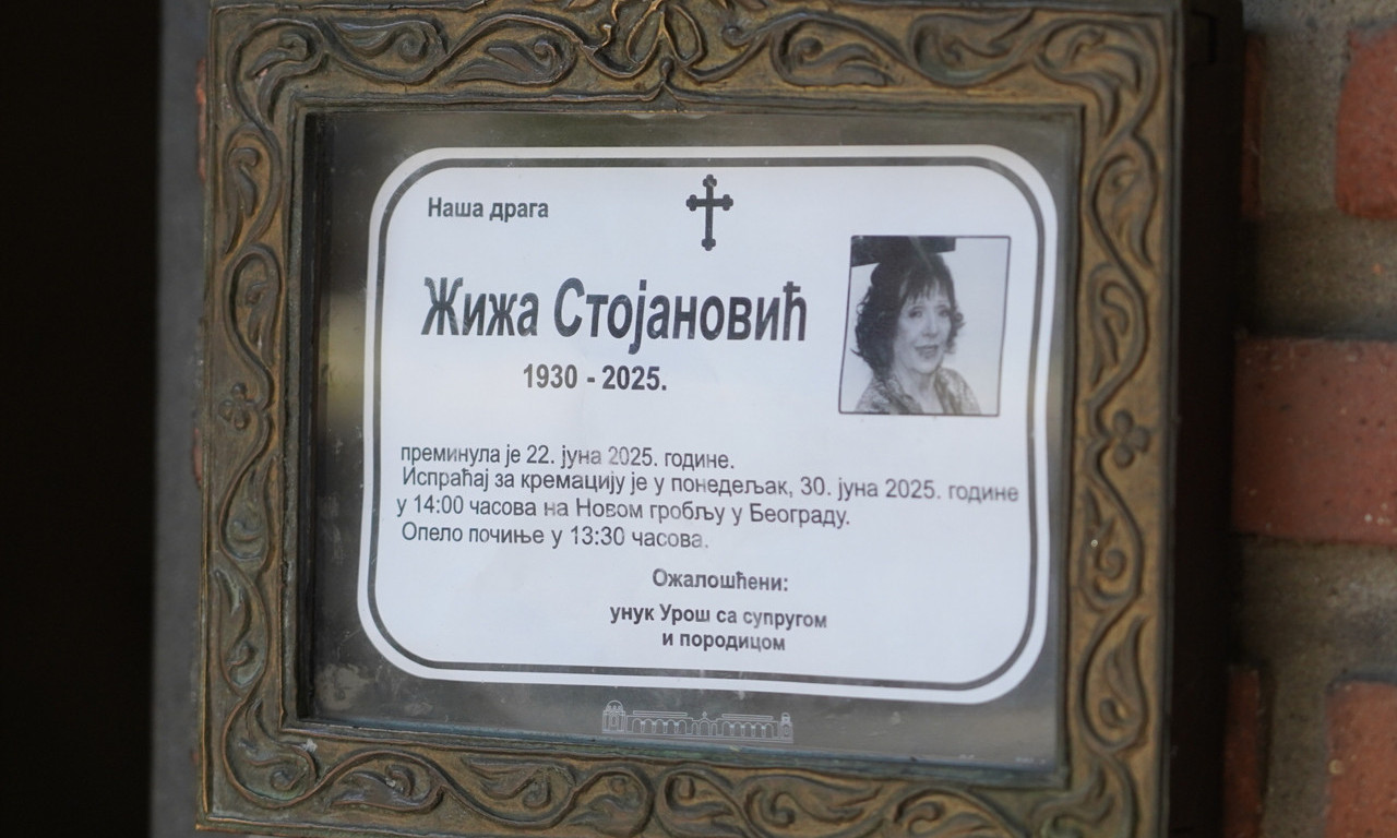 SAHRANA ŽIŽE STOJANOVIĆ Otišla legenda, a na poslednjem ispraćaju samo jedan kolega, na umrlici potpisani samo oni FOTO