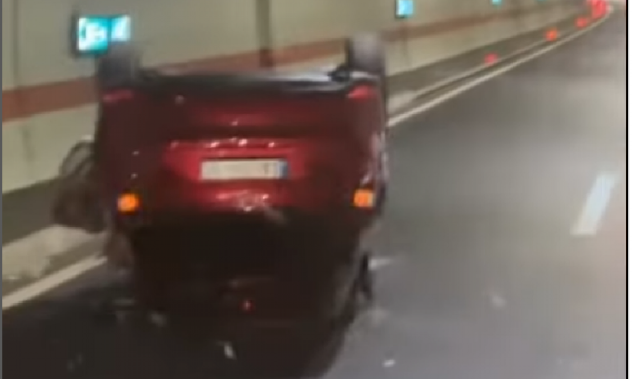 PREVRNUO SE AUTOMOBIL U TUNELU NA "MILOŠU VELIKOM": Stigli vatrogasci i Hitna pomoć, stvaraju se zastoji (VIDEO)