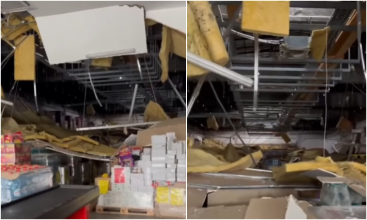 PAO PLAFON U POZNATOM MARKETU Dramatične scene u Pančevu - hitna pomoć i vatrogasci na terenu (VIDEO)