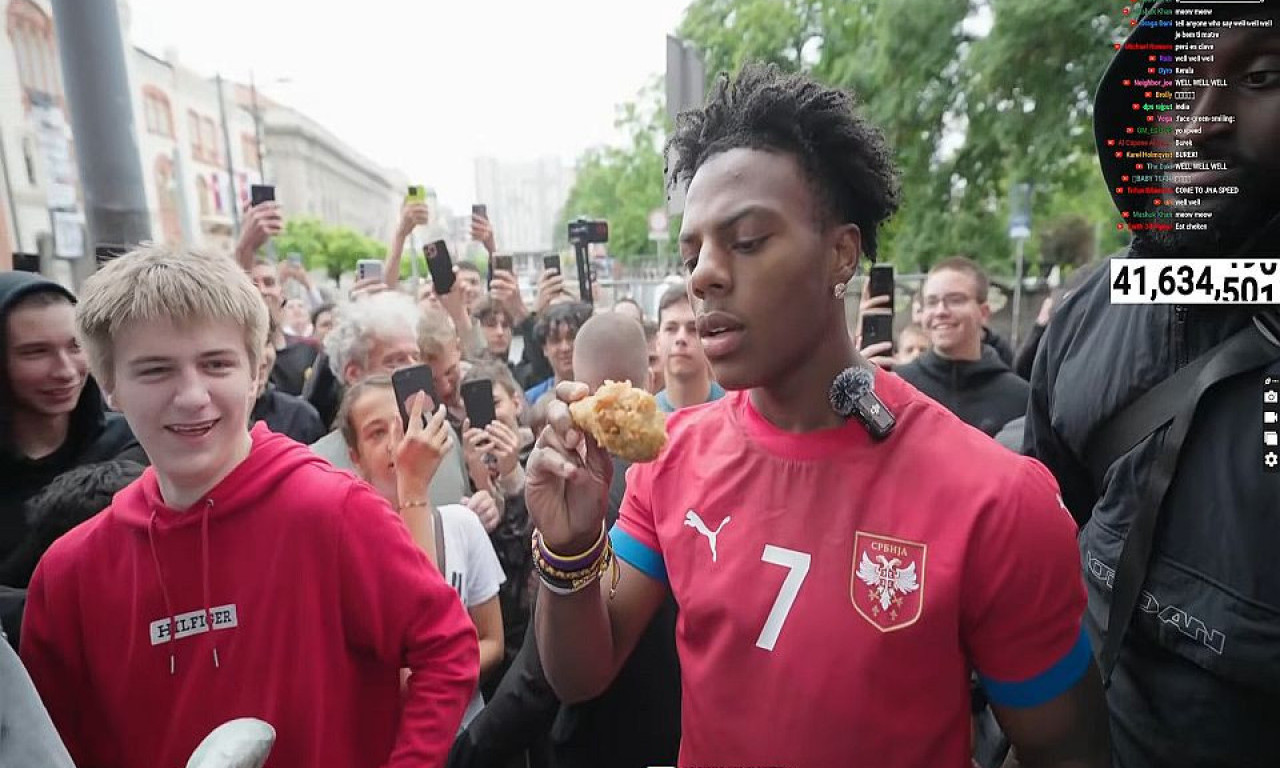 ISHOWSPEED PRAVI LOM U BEOGRADU! Šeta u dresu Srbije, fanovi ga zasuli smokijem, negro bombonama i Mesijem! (VIDEO)