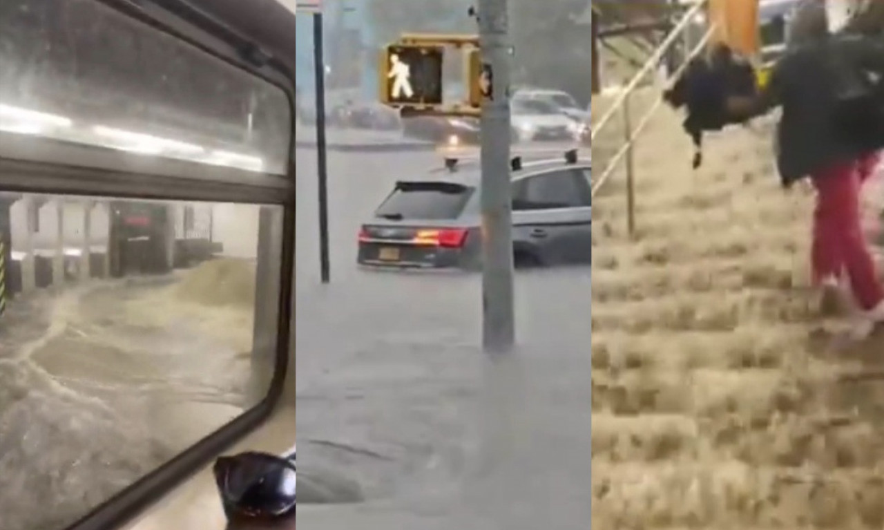 NJUJORK POD VODOM! Poplavljene metro stanice, pakao na aerodromima... Pogledajte nezapamćen prizor na ulicama (VIDEO)