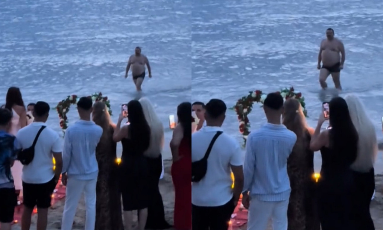 SNIMAK PROSIDBE NA PLAŽI U UMAGU USIJAO INTERNET Neželjeni gost u pozadini ukrao šou - svi se pitali jedno (VIDEO)