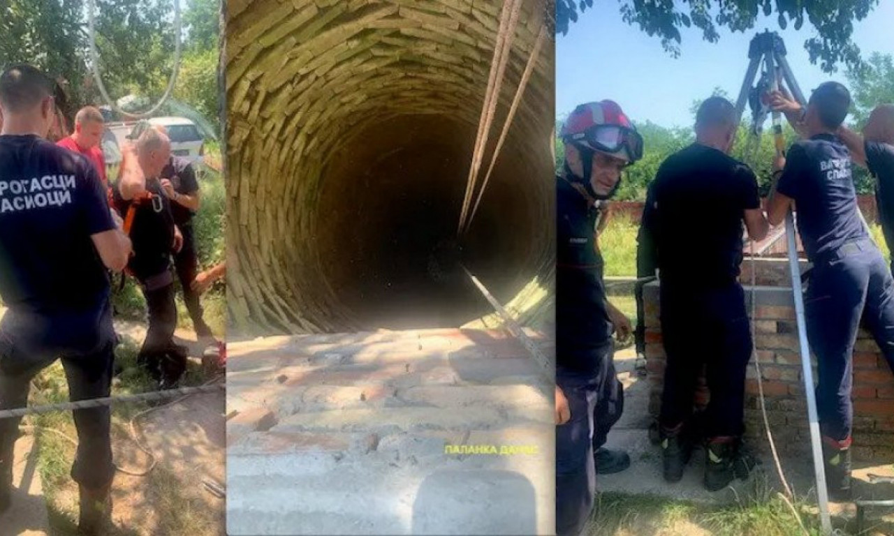 VATROGASCI SPASLI ŽENU POSLE SKOKA U BUNAR: Alpinistička akcija spasavanja u Azanji