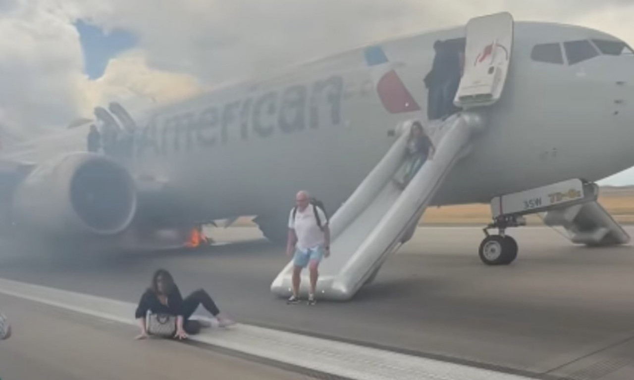 PUTNICI PREŽIVELI PAKAO PRILIKOM POLETANJA AVIONA Evakuisani usred dima, evo šta se desilo (VIDEO)